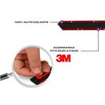 Kit Friso Lateral Slim Hilux 2005/ Prata Nevoa com Nome Cromado