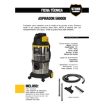 ASPIRADOR DE PÓ INDUSTRIAL SH-8000 220V STONE HAMMER
