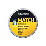 Chumbinhos JSB Match Middle Weight 4,5mm Peso médio: 0,520g / 8,02 gr lata com 500 pçs