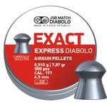 Chumbinhos JSB Exact Express 4,5mm Peso médio: 0,510g / 7,87 gr lata com 500 pçs