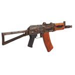 Rifle Elétrico Airsoft APS EBB AK74U SILVER EDGE BATTLE WORN VERSION REAL WOOD ASK205BW