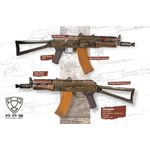 Rifle Elétrico Airsoft APS EBB AK74U SILVER EDGE BATTLE WORN VERSION REAL WOOD ASK205BW