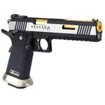 Pistola Airsoft GBB WE HI-CAPA 6" IREX FULL-AUTO BLACK / SILVER / GOLD MARKINGS