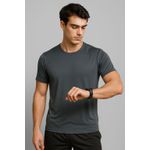 Camiseta Fitness CInza Masculina 100% Poliamida – Toque Gelado, Leveza Extrema