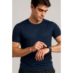 Camiseta Fitness Azul Masculina 100% Poliamida – Toque Gelado, Leveza Extrema