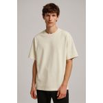 Camiseta Oversized Premium Areia Masculina – 100% Algodão Visual Moderno