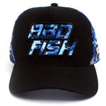 Boné Masculino Esporte Pesca Aba Curva Bad Fish Galho Azul e Preto