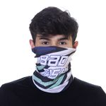Máscara Bandana de Proteção Solar (FPS UV50)Branco e Verde Água