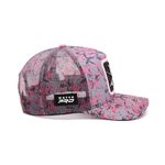 Boné Feminino Esporte Pesca Aba Curva Bad Fish Rosa e Branco