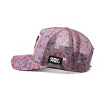 Boné Feminino Esporte Pesca Aba Curva Bad Fish Rosa e Branco