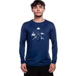 Camisa Manga Longa Masculina Dry Fit Bad Fish - Azul Marinho