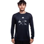 Camisa Manga Longa Masculina Dry Fit Bad Fish - Preto