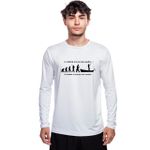 Camisa Manga Longa Masculina Dry Fit Bad Fish Evolução - Branco