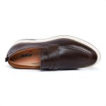 Sapato Loafer Mocassim Masculino Couro Legítimo Café Forro de Couro Badplay