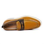 Sapato Loafer Mocassim Masculino Couro Legítimo Tabaco Forro de Couro Badplay