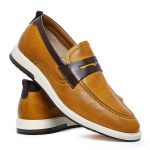 Sapato Loafer Mocassim Masculino Couro Legítimo Tabaco Forro de Couro Badplay