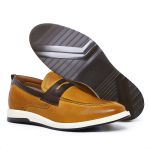 Sapato Loafer Mocassim Masculino Couro Legítimo Tabaco Forro de Couro Badplay