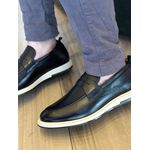 Sapato Loafer Mocassim Masculino Couro Legítimo Preto Forro de Couro Badplay