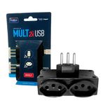 CARREGADOR MULT + USB 2P+T 20A 250V