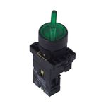 COMUTADOR KNOB ILUMINADO VERDE 2 POSIÇÕES 24Vca 1NA 