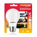 LÂMPADA LED BULBO INTELIGENTE 9W 6.5K+4K+2.7K 3 TONS DE BRANCO BIVOLT