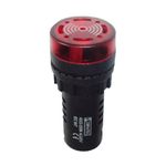 SINALEIRO SONORO BUZZER AD22 VERMELHO 220V Ø22MM