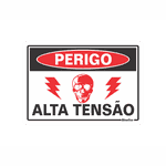 PLACA SINALIZAÇÃO PVC 20X30CM ( PERIGO - ALTA TENSÃO)