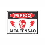 PLACA SINALIZAÇÃO PVC 15X20CM (PERIGO ALTA TENSÃO)