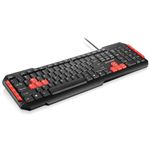 TECLADO GAMER COM HOTKEYS MULTIMIDIA PRETO/VERMELHO USB