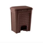 LIXEIRA COM PEDAL RATTAN 13 LTS CHOCOLATE