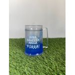 Caneca Transparente com Gel Azul Bora Bahêêêa. 