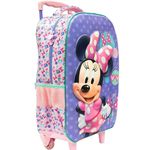 Mochila com Rodinhas Minnie Alto Relevo Luxo Lilás - Xeryus