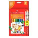 Ecolápis De Cor Jumbo Longo 12 Cores -Faber Castell