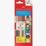 Lápis de Cor 12 Cores Bicolor Caras e Cores Faber Castell