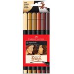 Kit Canetas Brush Pen Faber-Castell - Tons de Pele 6 Cores