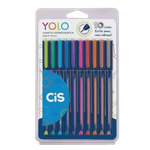 Kit de Canetas Esferográficas Yolo Cis - 0.7mm - 10 Cores
