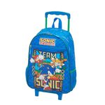 Mochila Escolar com Rodinhas Sonic Blue - Edição Velocidade