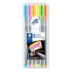 Kit Canetas Fineliner Staedtler - 6 Cores Neon