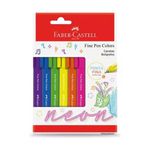 Kit Canetas Neon Fine Pen 6 Cores - Faber Castell