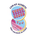 Tesoura Escolar com Kit Alfabeto Azul Acrilex 