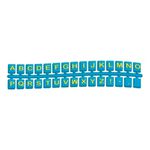 Tesoura Escolar com Kit Alfabeto Azul Acrilex 