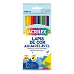 Lápis de Cor Aquarelável 12 Cores + Pincel Acrilex