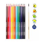 Lápis de Cor Aquarelável 12 Cores + Pincel Acrilex
