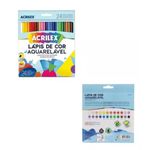 Lápis de Cor 24 Cores Aquarelável Acrilex
