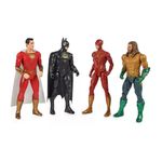 Pack 4 Bonecos Batman, Flash, Shazam E Aquaman Sunny