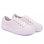 Sapatênis Casual Feminino Rasteiro Branco