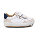 Tênis Infantil Branco e Off White com Velcro e Conforto Anatômico Bamu