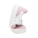 Tênis em Couro Branco e Rosa Bamu Infantil