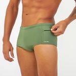 SUNGA SLIP COM ZIPER VERDE MILITAR