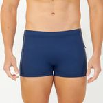 SUNGA BOXER COM ZIPER MARINHO C/ GRAFITE